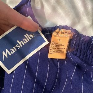 Stripped blue jump suit. Size small. Never worn. Tag still on